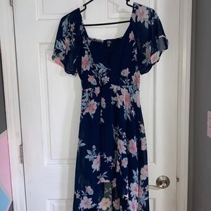 Maxi dress dark blue floral
